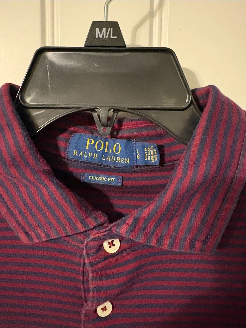 Polo by Ralph Lauren Striped Polo - Burgundy & Navy